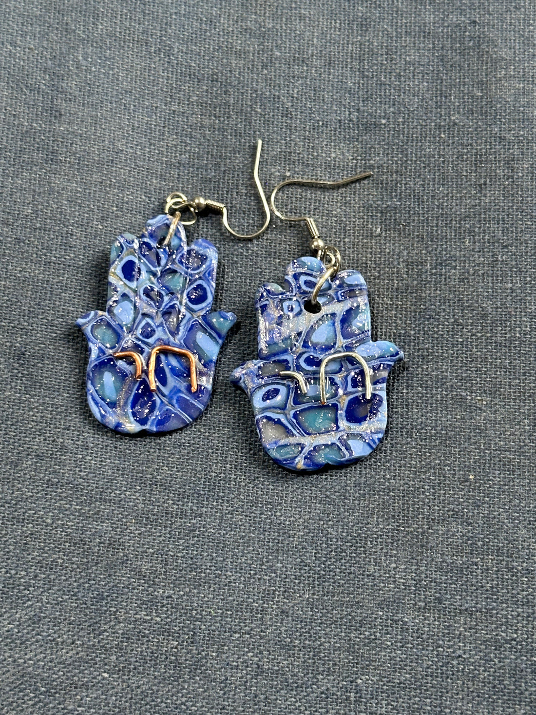 Blue Chai Hamsa Earrings