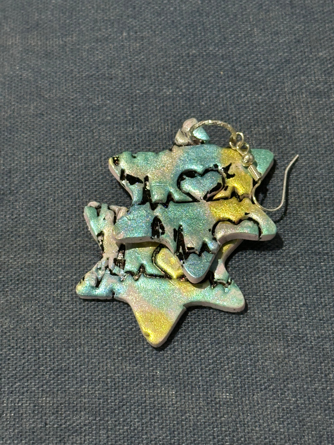Handmade Shalom Star of David Earrings