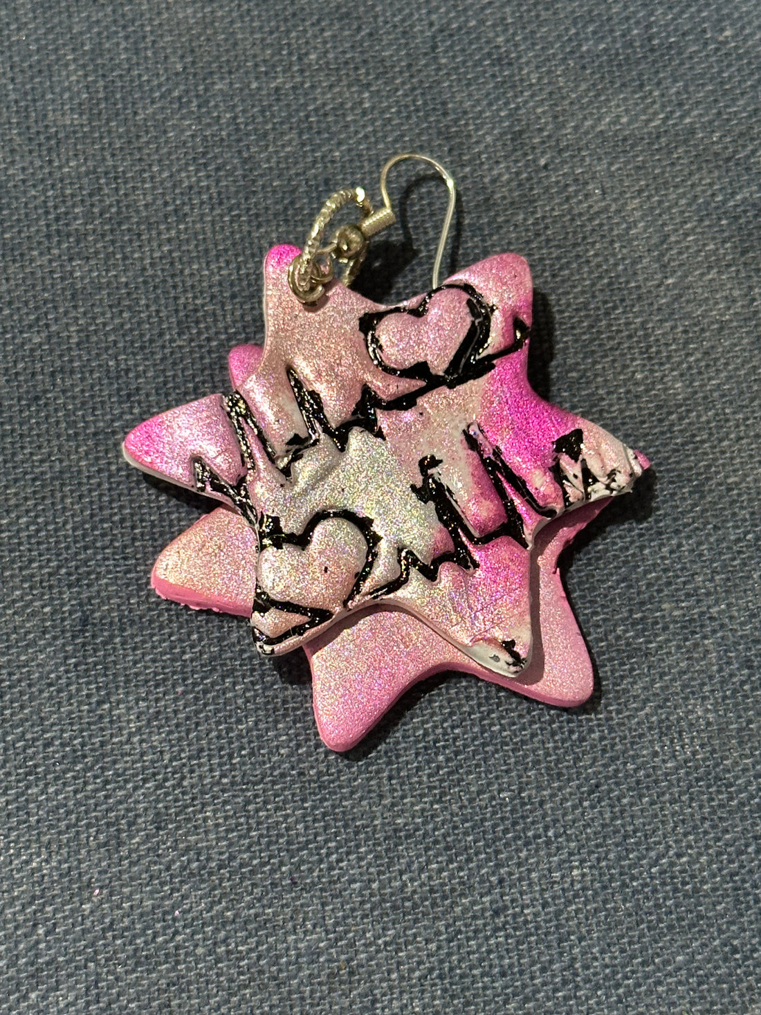 Pink Jerusalem Star of David Earrings